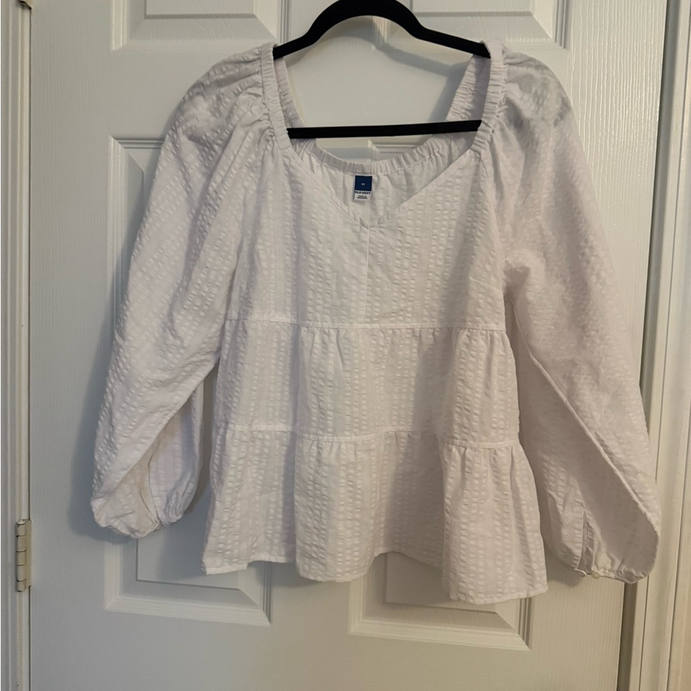 Old Navy babydoll White Textured Blouse